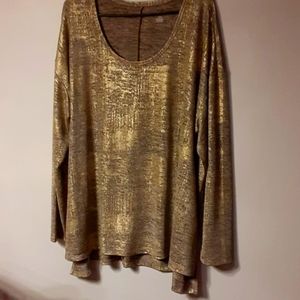 Lane Bryant  Beautiful Shimmery Gold/Multi Color Top.
